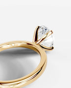 2 Carat Lab Grown Oval Diamond Elevated Solitaire Ring