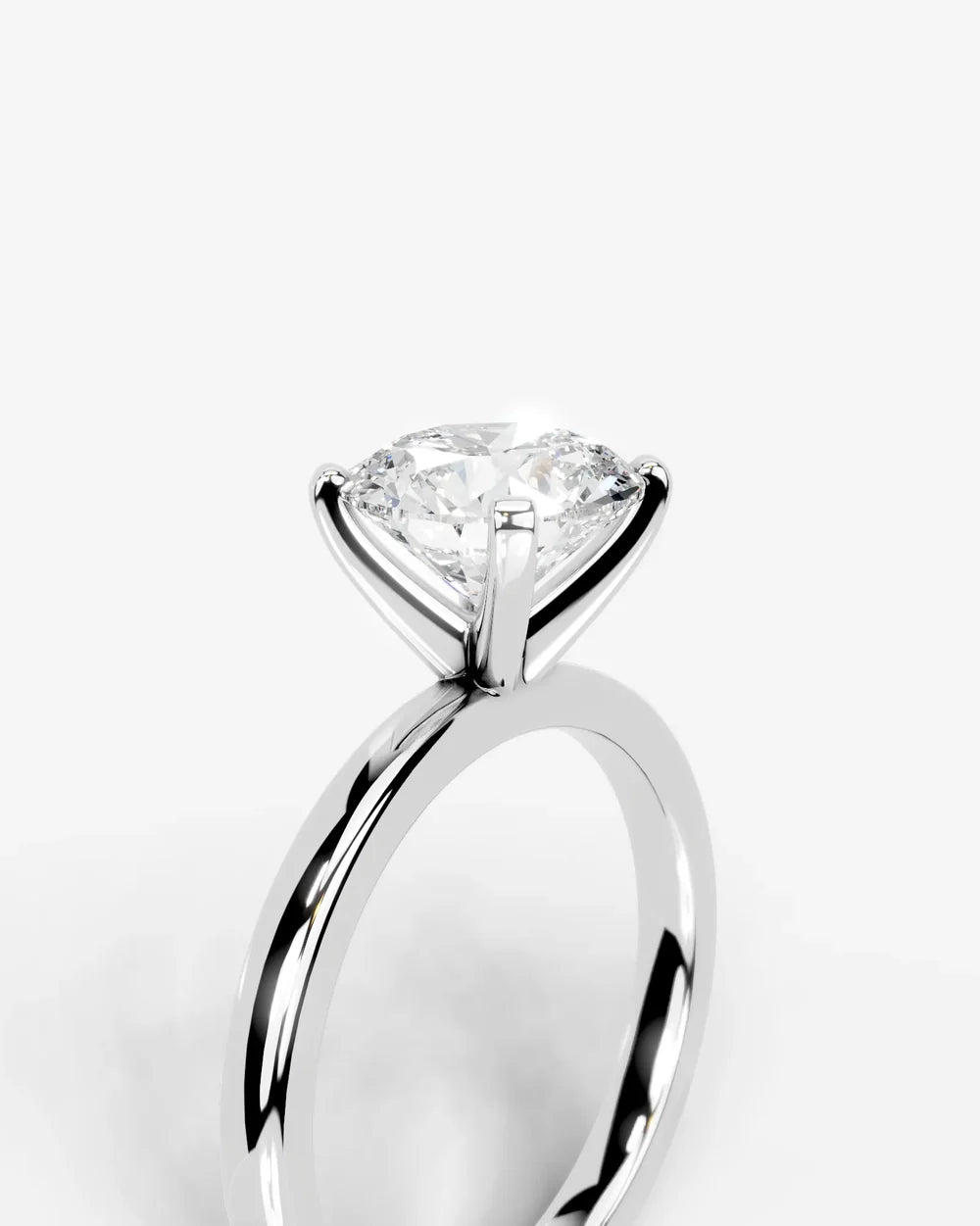 2 Carat Lab Grown Round Brilliant Diamond Elevated Solitaire Ring