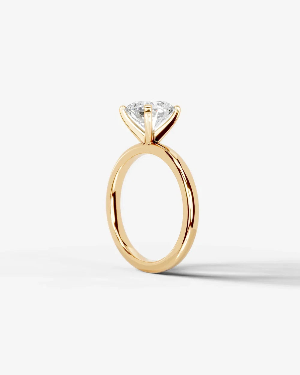 2 Carat Lab Grown Round Brilliant Diamond Elevated Solitaire Ring