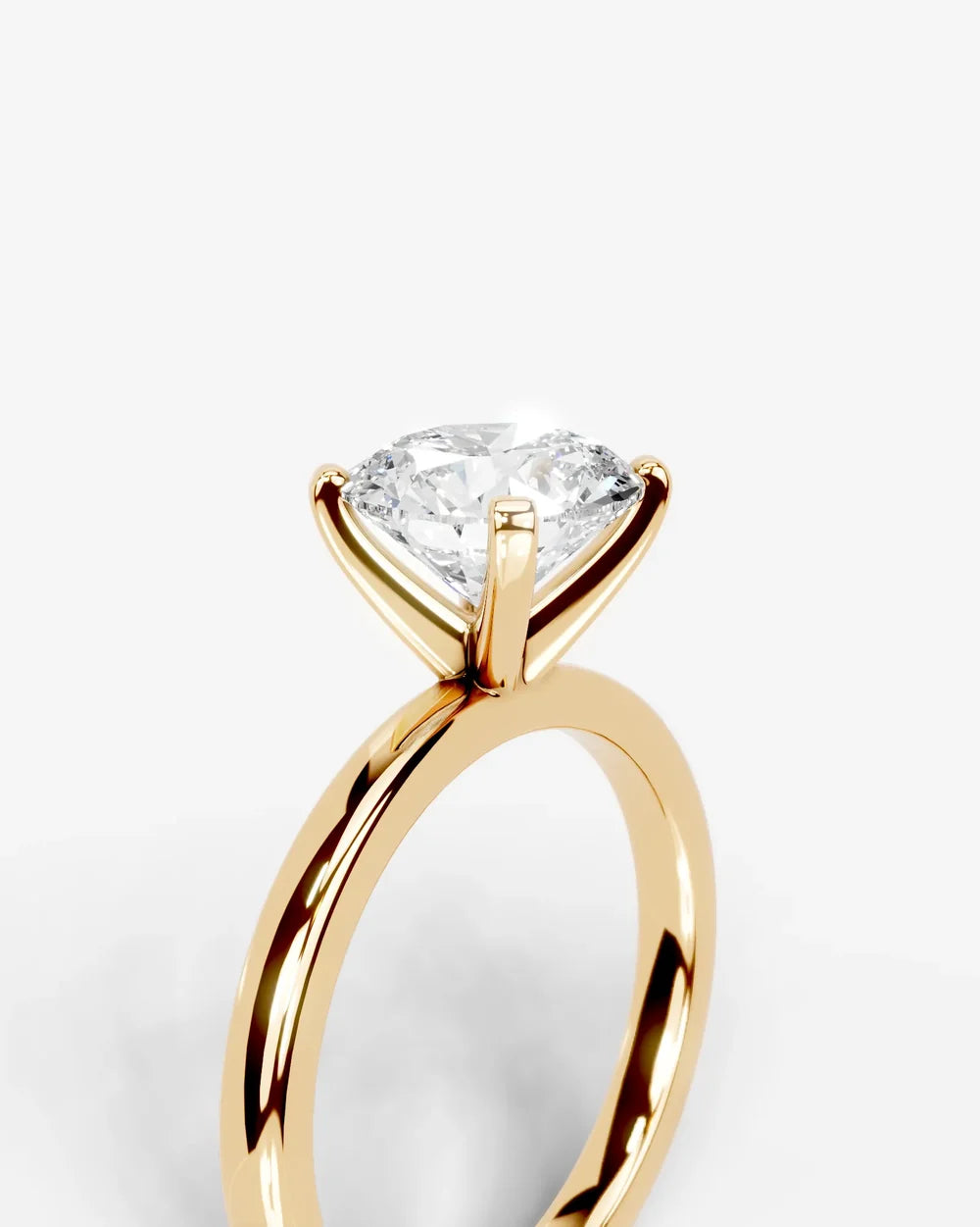 2 Carat Lab Grown Round Brilliant Diamond Elevated Solitaire Ring