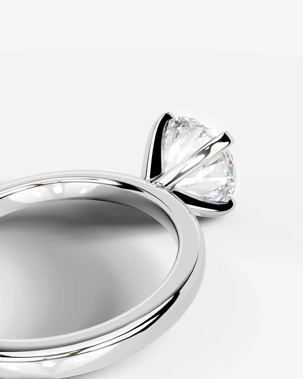 2 Carat Lab Grown Round Brilliant Diamond Elevated Solitaire Ring