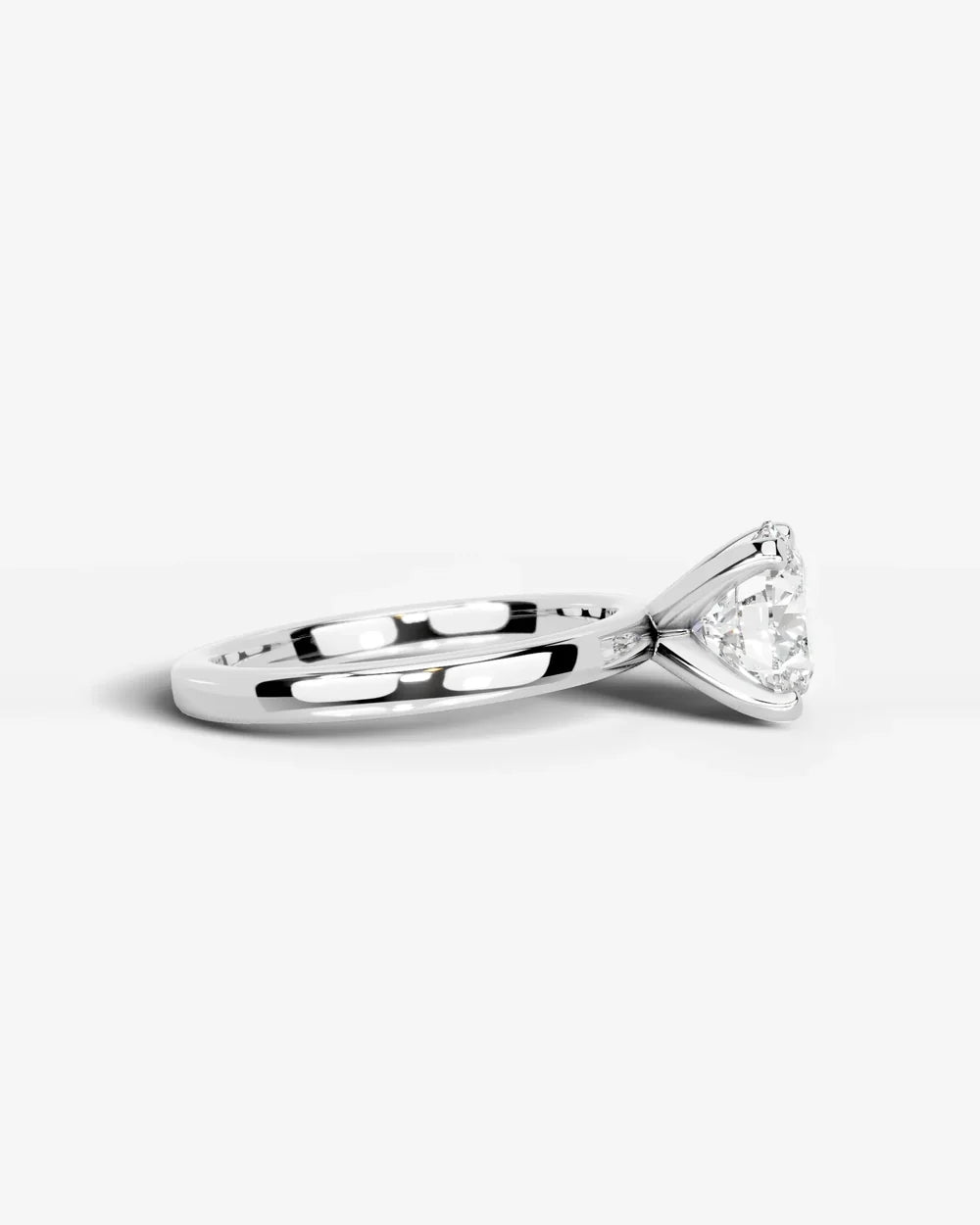 2 Carat Lab Grown Round Brilliant Diamond Elevated Solitaire Ring