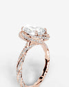 2 Carat Lab Grown Oval Cut Diamond Double Halo Ring