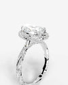 2 Carat Lab Grown Oval Cut Diamond Double Halo Ring