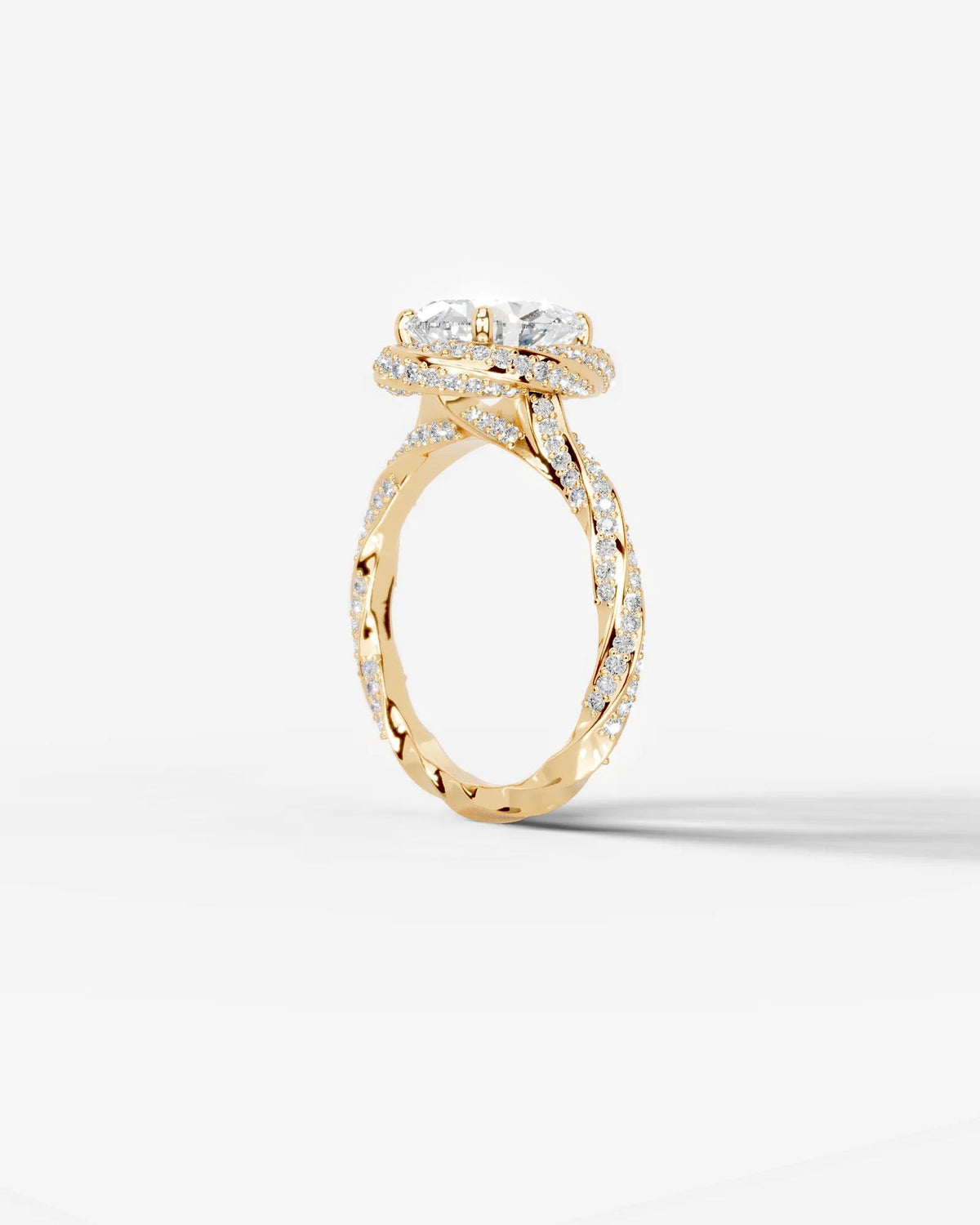 2 Carat Lab Grown Oval Cut Diamond Double Halo Ring