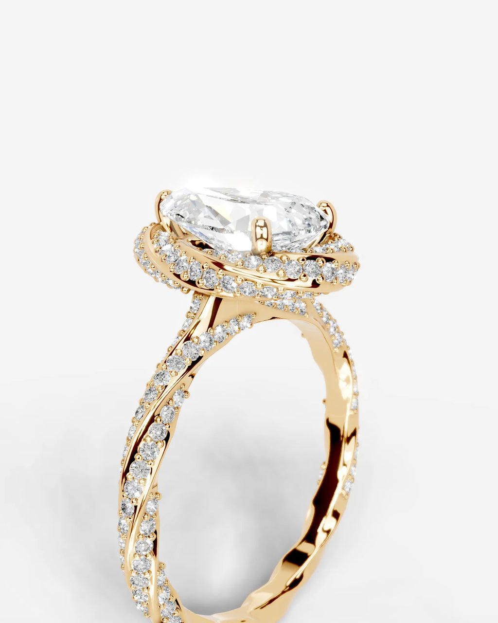 2 Carat Lab Grown Oval Cut Diamond Double Halo Ring
