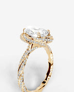2 Carat Lab Grown Oval Cut Diamond Double Halo Ring