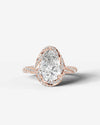 2 Carat Lab Grown Oval Cut Diamond Double Halo Ring