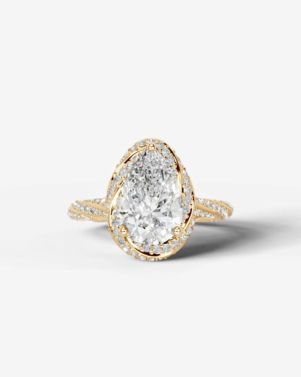 2 Carat Lab Grown Oval Cut Diamond Double Halo Ring