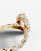 2 Carat Lab Grown Oval Cut Diamond Double Halo Ring
