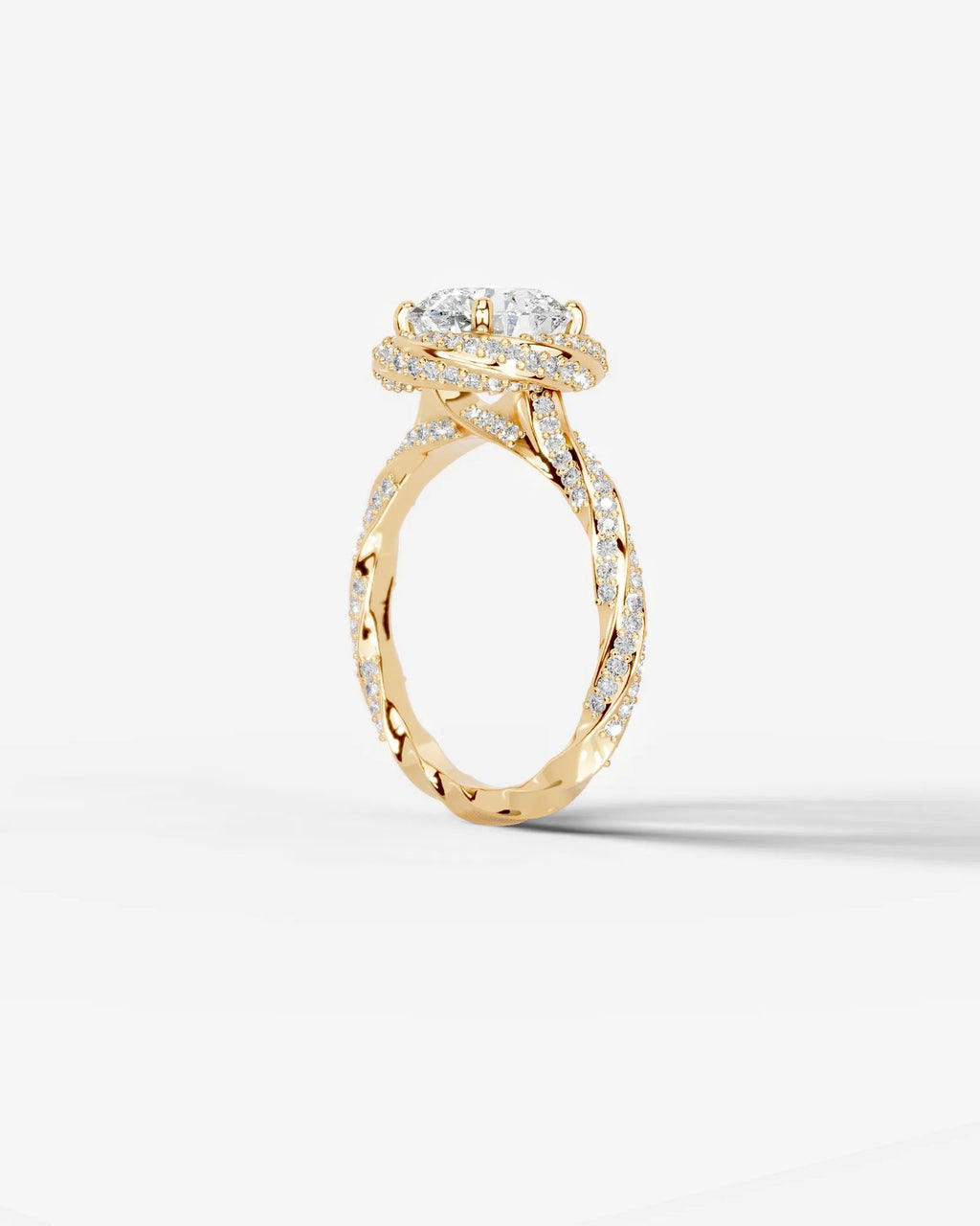 2 Carat Lab Grown Round Cut Diamond Double Halo Ring