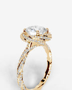 2 Carat Lab Grown Round Cut Diamond Double Halo Ring