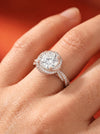 2 Carat Lab Grown Round Cut Diamond Double Halo Ring