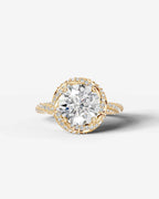 2 Carat Lab Grown Round Cut Diamond Double Halo Ring