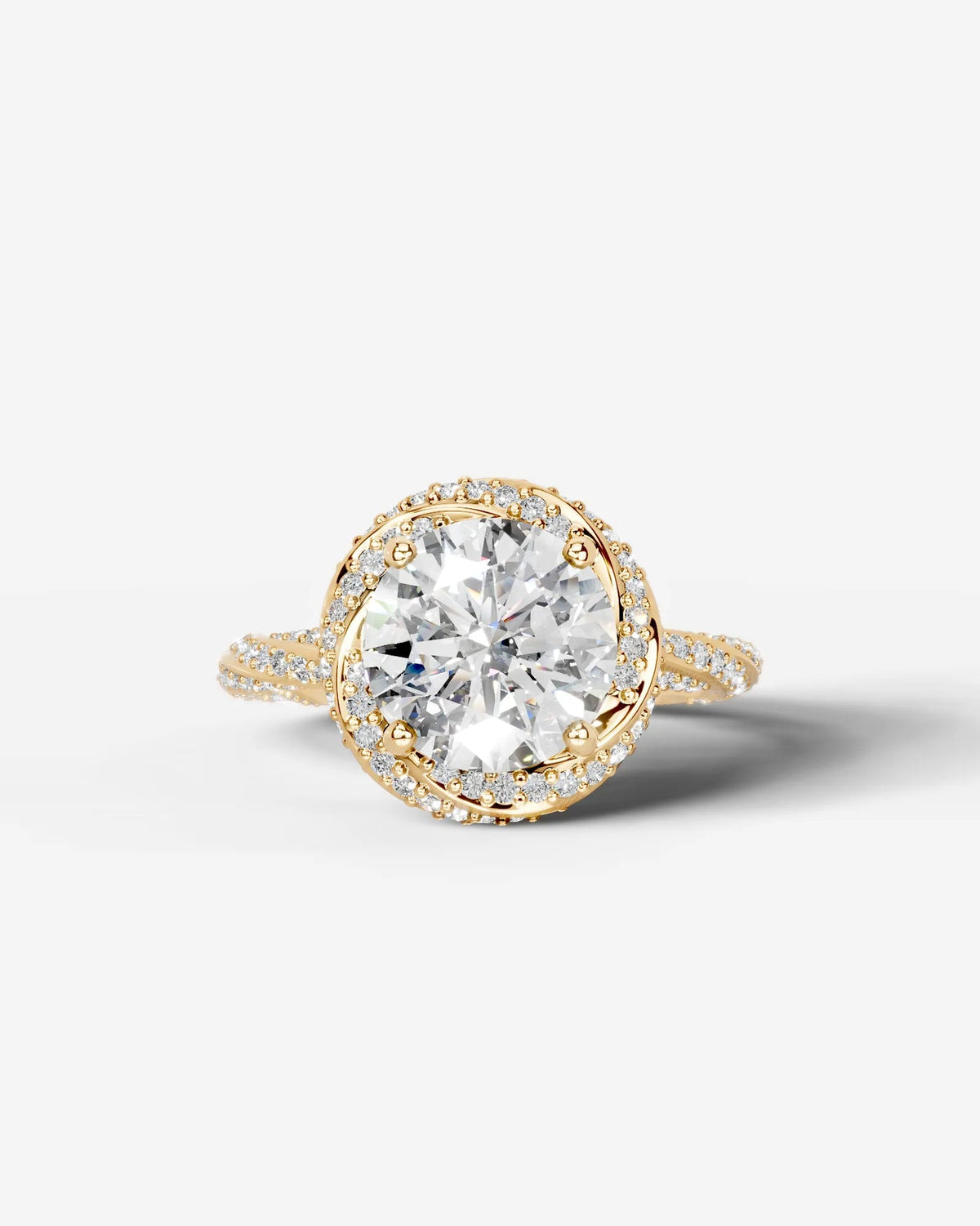 2 Carat Lab Grown Round Cut Diamond Double Halo Ring