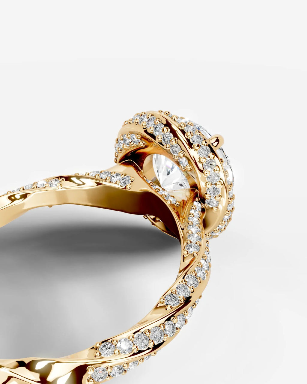 2 Carat Lab Grown Round Cut Diamond Double Halo Ring