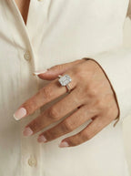 2 Carat Lab Grown Emerald Cut Diamond Bezel Set Solitaire Ring