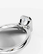2 Carat Lab Grown Emerald Cut Diamond Bezel Set Solitaire Ring
