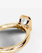 2 Carat Lab Grown Emerald Cut Diamond Bezel Set Solitaire Ring