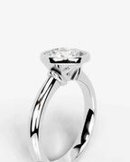 2 Carat Lab Grown Round Cut Diamond Bezel Set Solitaire Ring