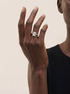 2 Carat Lab Grown Emerald Cut Diamond Engagement Ring with Accent Diamonds