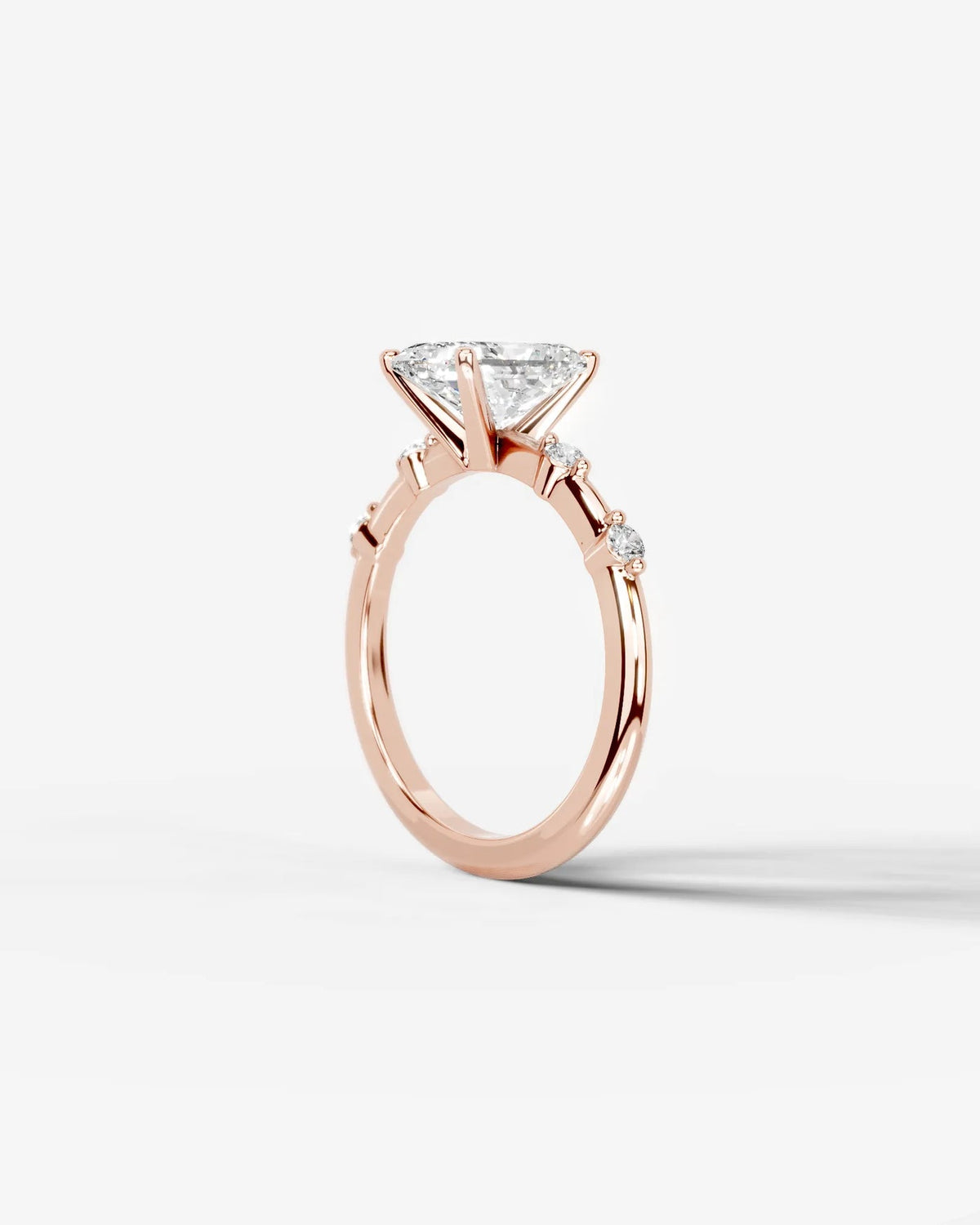 2 Carat Lab Grown Radiant Cut Diamond Engagement Ring with Accent Diamonds