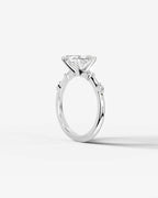 2 Carat Lab Grown Radiant Cut Diamond Engagement Ring with Accent Diamonds