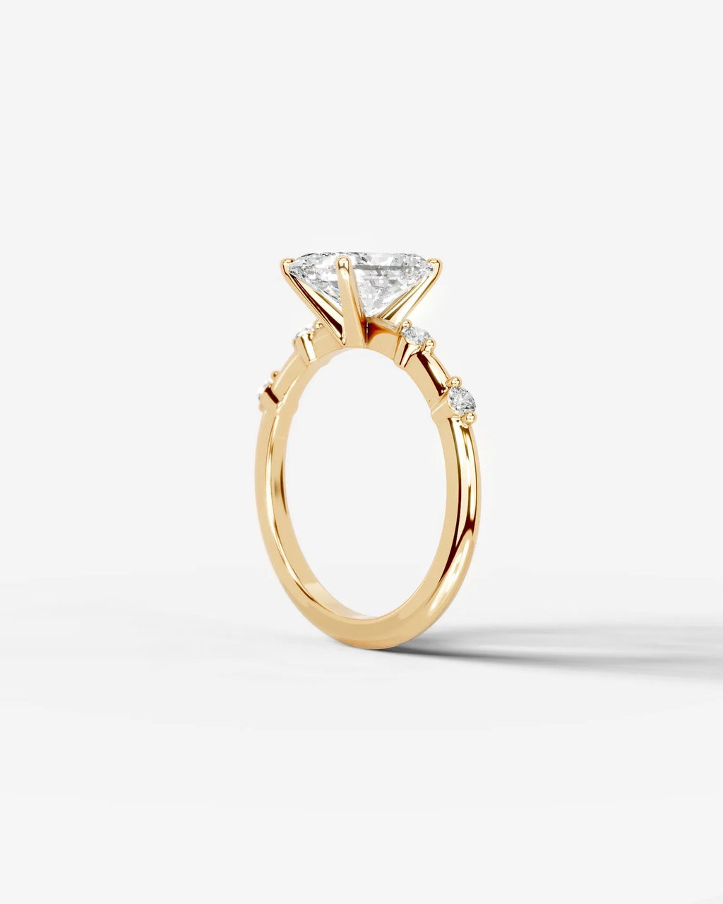 2 Carat Lab Grown Radiant Cut Diamond Engagement Ring with Accent Diamonds