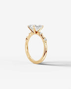 2 Carat Lab Grown Radiant Cut Diamond Engagement Ring with Accent Diamonds