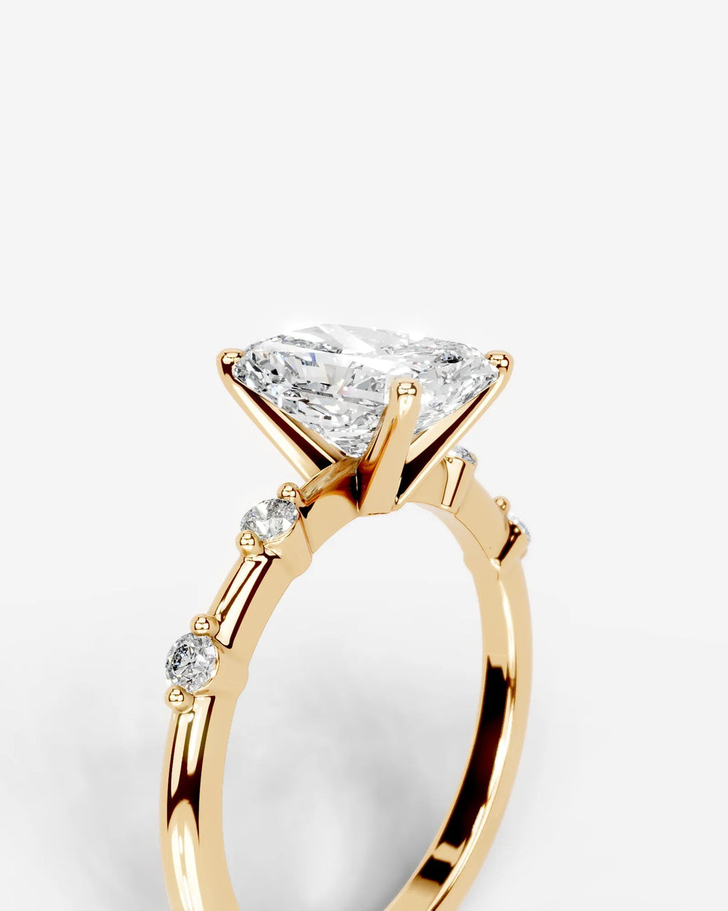 2 Carat Lab Grown Radiant Cut Diamond Engagement Ring with Accent Diamonds