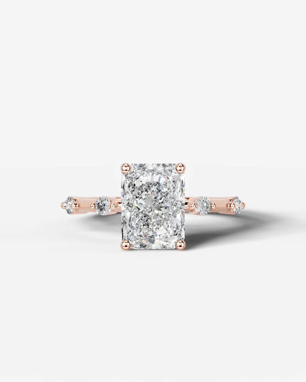 2 Carat Lab Grown Radiant Cut Diamond Engagement Ring with Accent Diamonds