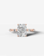 2 Carat Lab Grown Radiant Cut Diamond Engagement Ring with Accent Diamonds