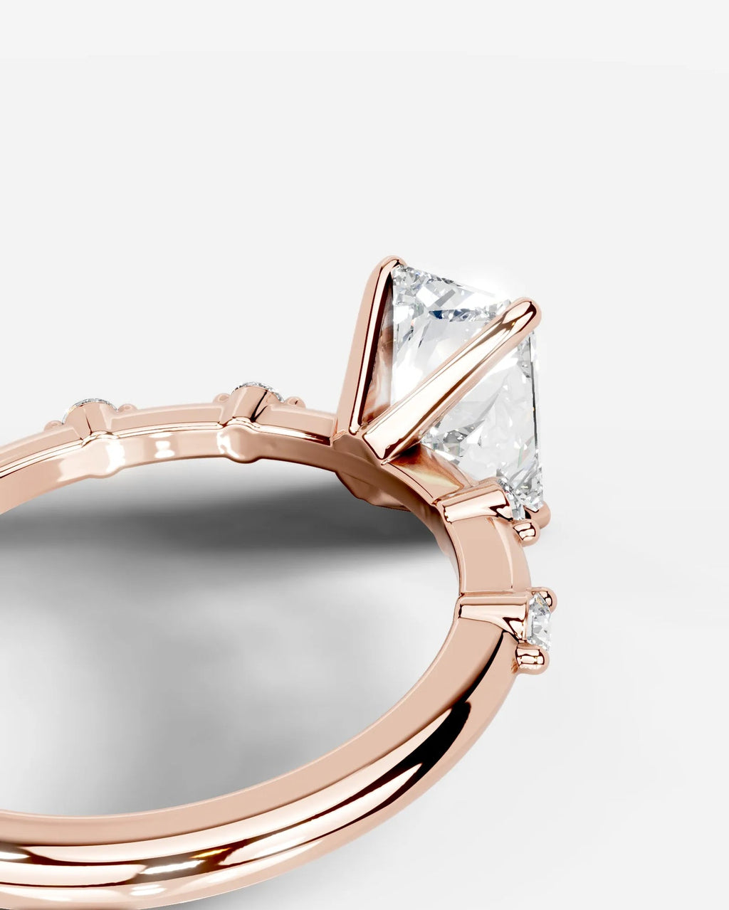 2 Carat Lab Grown Radiant Cut Diamond Engagement Ring with Accent Diamonds