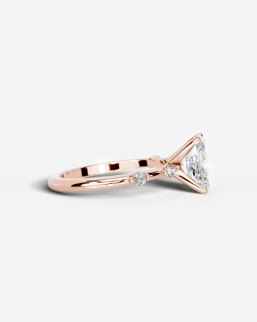 2 Carat Lab Grown Radiant Cut Diamond Engagement Ring with Accent Diamonds