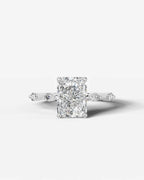 2 Carat Lab Grown Radiant Cut Diamond Engagement Ring with Accent Diamonds