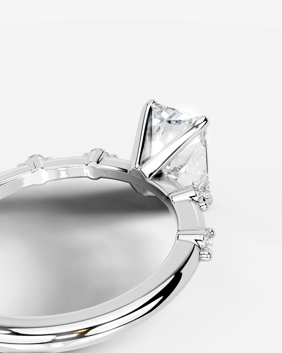 2 Carat Lab Grown Radiant Cut Diamond Engagement Ring with Accent Diamonds