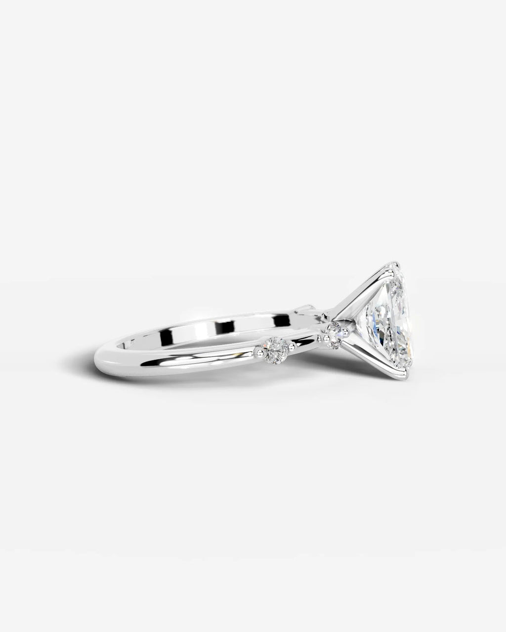 2 Carat Lab Grown Radiant Cut Diamond Engagement Ring with Accent Diamonds