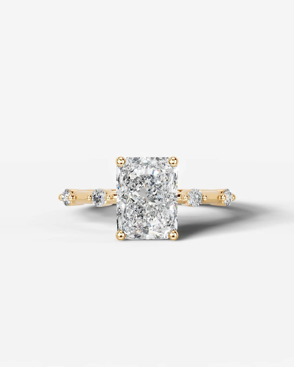 2 Carat Lab Grown Radiant Cut Diamond Engagement Ring with Accent Diamonds