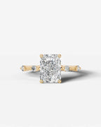 2 Carat Lab Grown Radiant Cut Diamond Engagement Ring with Accent Diamonds