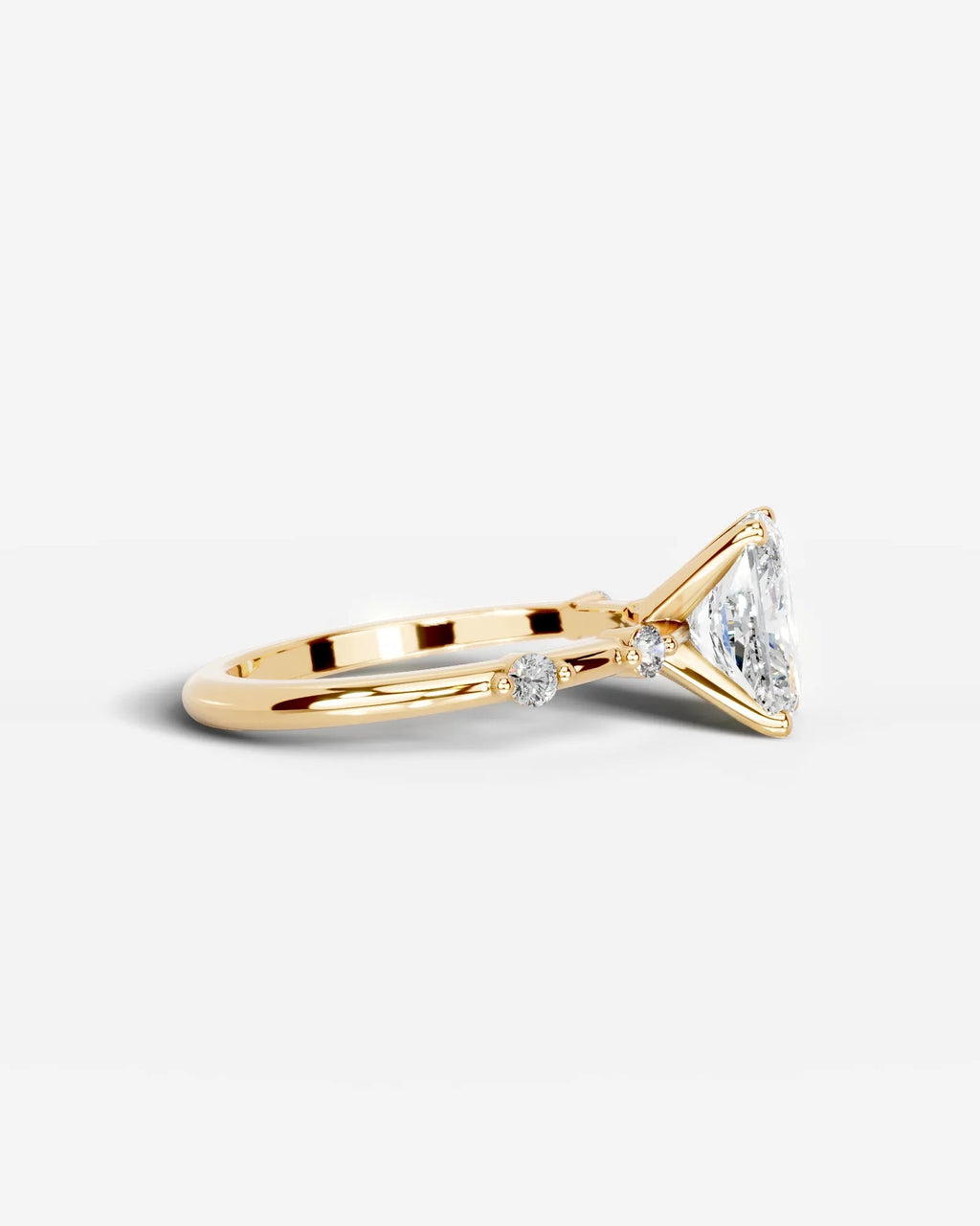 2 Carat Lab Grown Radiant Cut Diamond Engagement Ring with Accent Diamonds