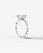 2 Carat Lab Grown Emerald Cut Diamond Engagement Ring with Accent Diamonds