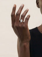 2 Carat Lab Grown Marquise Cut Diamond Engagement Ring with Accent Diamonds