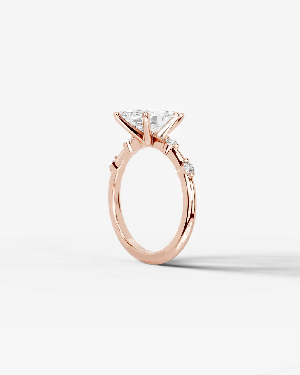 2 Carat Lab Grown Marquise Cut Diamond Engagement Ring with Accent Diamonds