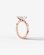 2 Carat Lab Grown Marquise Cut Diamond Engagement Ring with Accent Diamonds