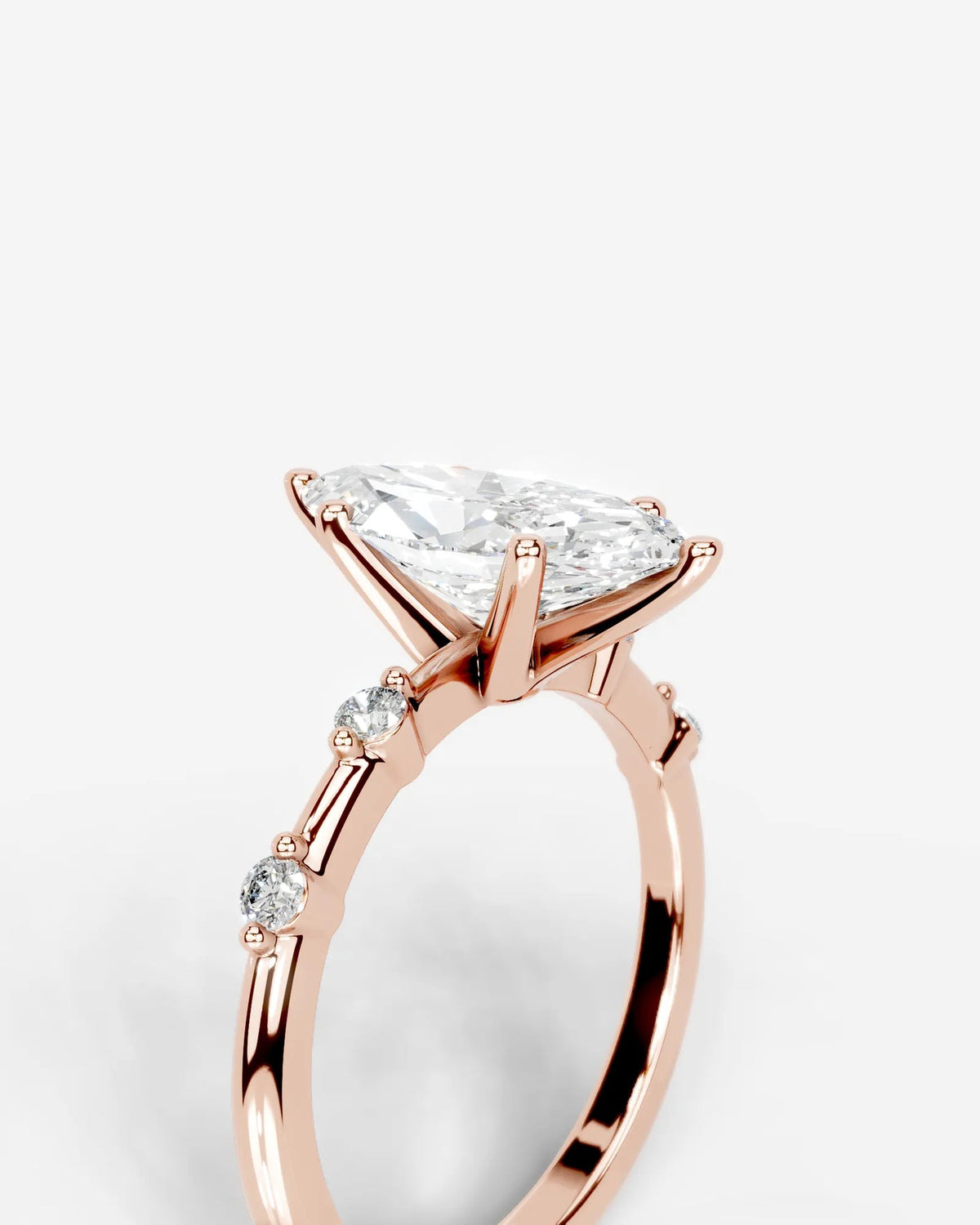 2 Carat Lab Grown Marquise Cut Diamond Engagement Ring with Accent Diamonds