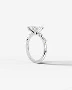 2 Carat Lab Grown Marquise Cut Diamond Engagement Ring with Accent Diamonds