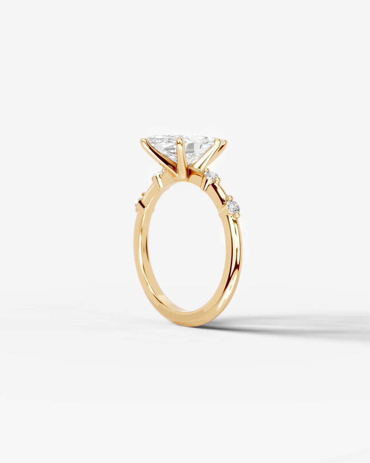 2 Carat Lab Grown Marquise Cut Diamond Engagement Ring with Accent Diamonds