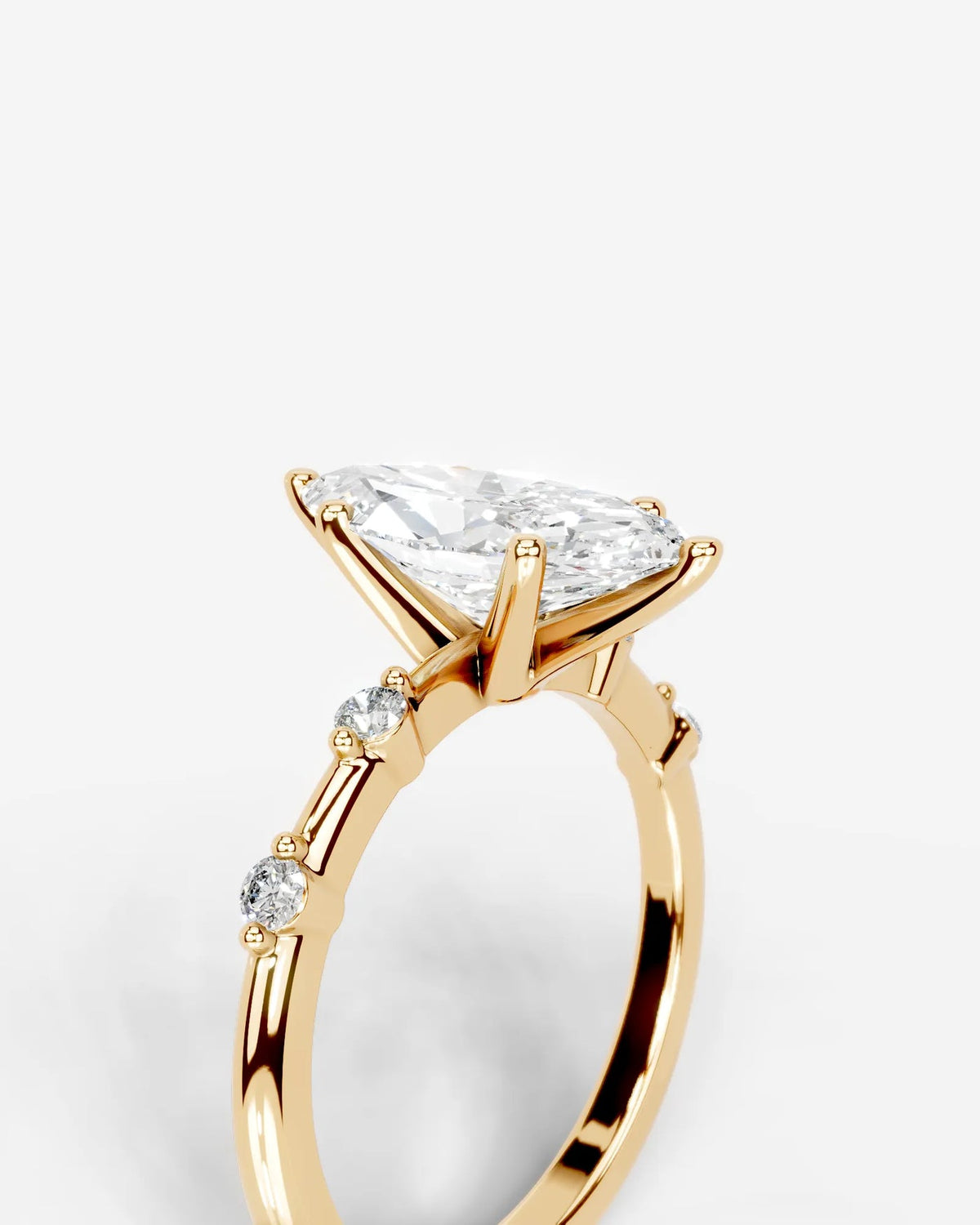 2 Carat Lab Grown Marquise Cut Diamond Engagement Ring with Accent Diamonds