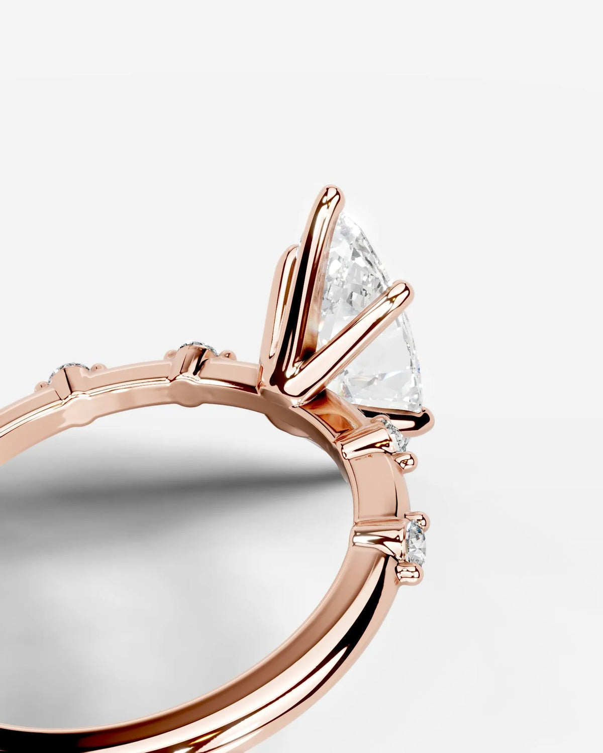 2 Carat Lab Grown Marquise Cut Diamond Engagement Ring with Accent Diamonds