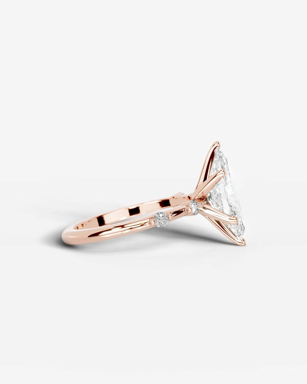 2 Carat Lab Grown Marquise Cut Diamond Engagement Ring with Accent Diamonds